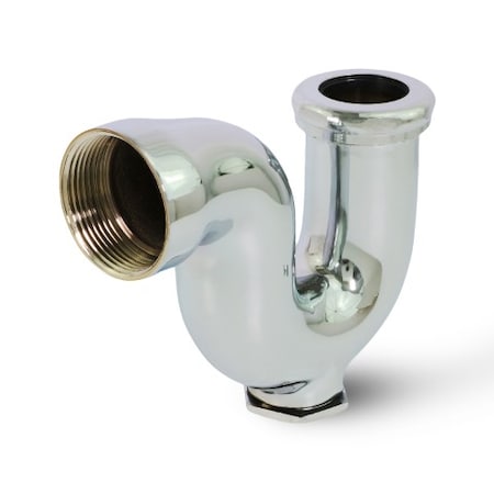 Everflow NY Regular Trap w/Drain Plug for Tubular Drain Applications, Chrome Plated Brass 1-1/2"x1-1/4" 11114